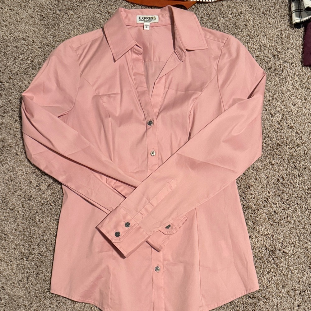 Express Pink Button Down Shirt